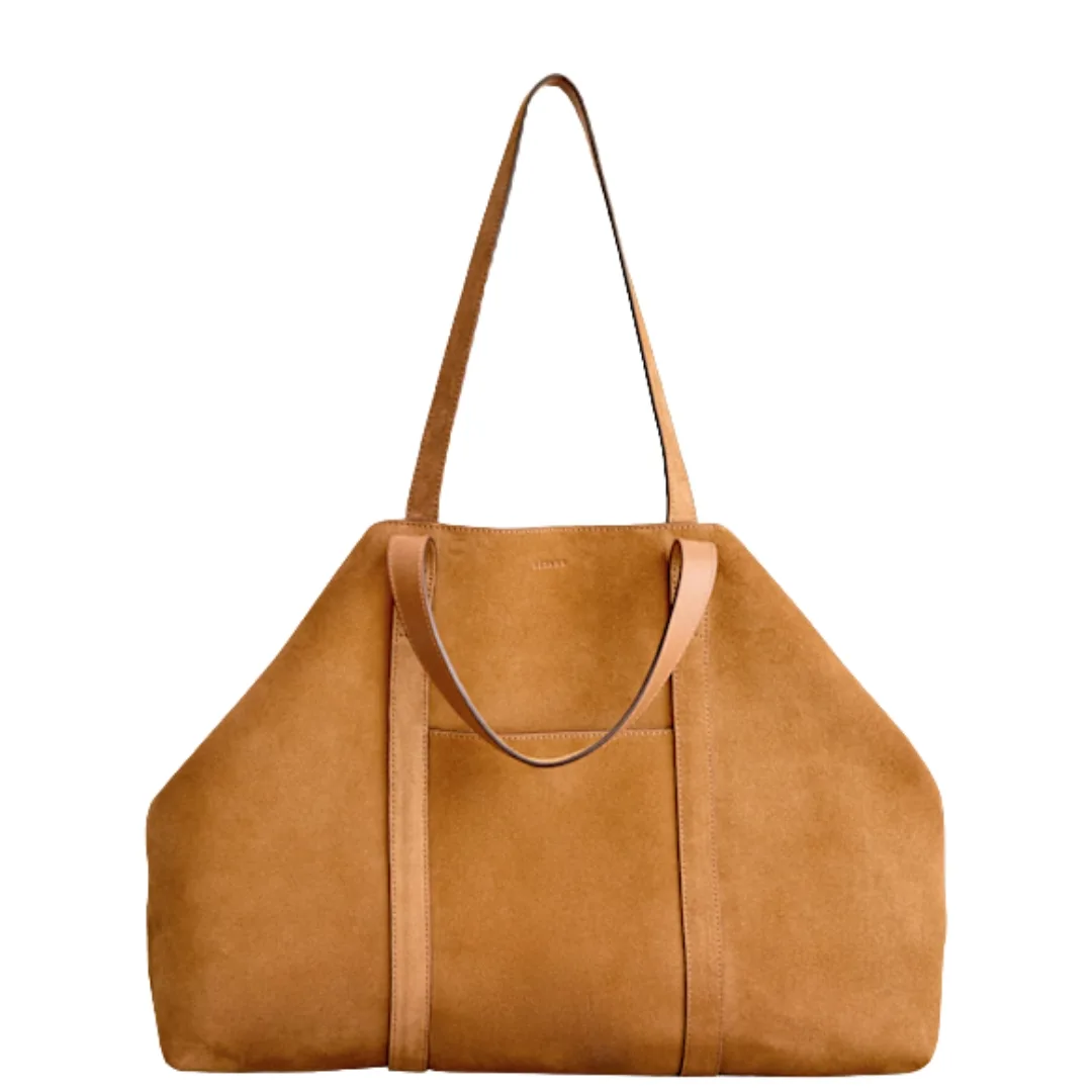 Sézane Gabin Maxi Bag in Camel Brown an Alternative to the Row Marguax Tote Bag.