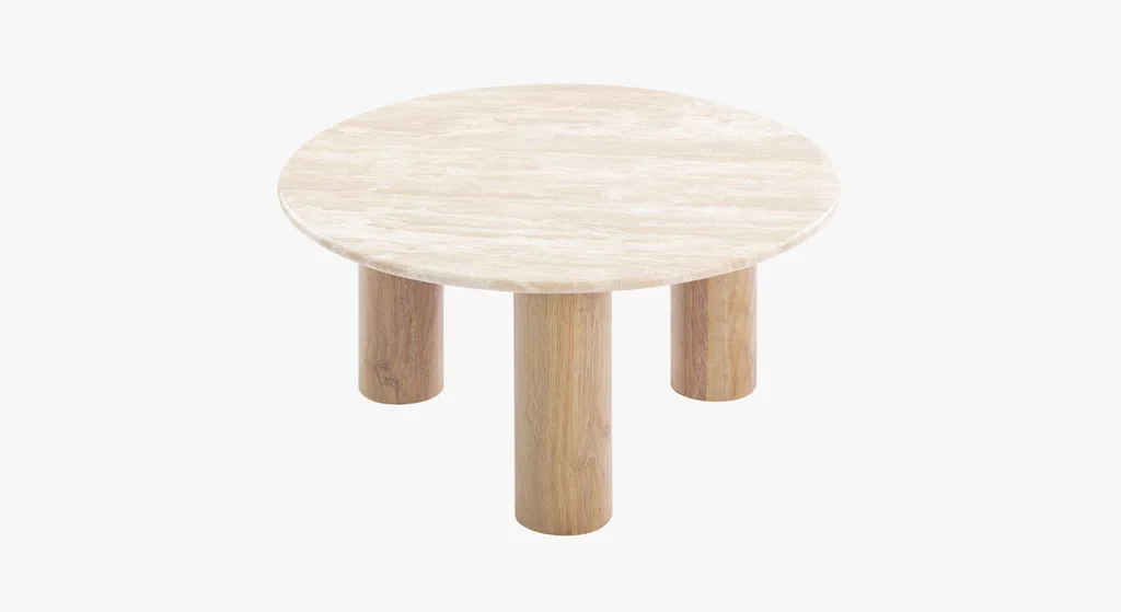 Best Coffee Tables For Small Spaces_Arabella Travertine Stone Coffee Table