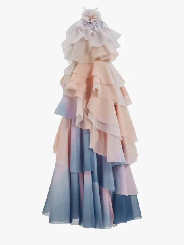 Aje Villa Gown ruffle wedding guest dress