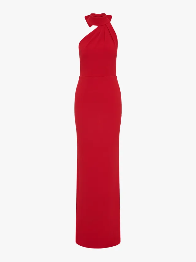 Rebecca Vallance red Razie black tie gown