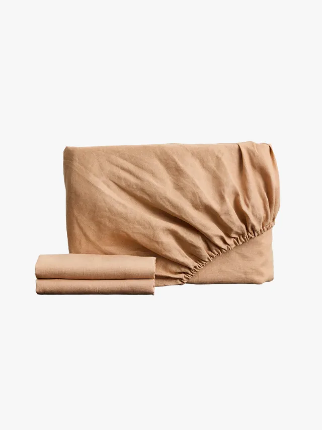 best cooling sheets summer Bed Threads French Flax Fitted Sheet Set