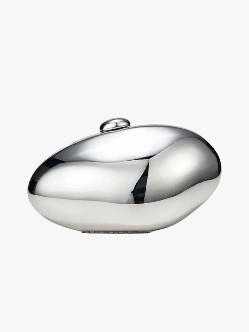 Billini silver metal clutch bag