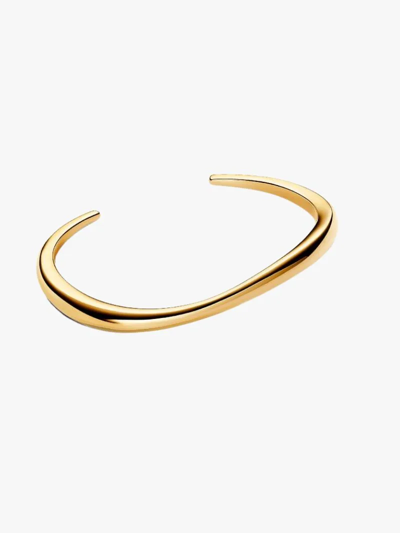 Pandora Gold Organically Shaped Open Bangle Arm Cuff