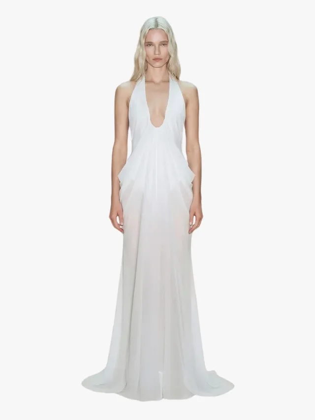 Atoir halter white maxi wedding dress