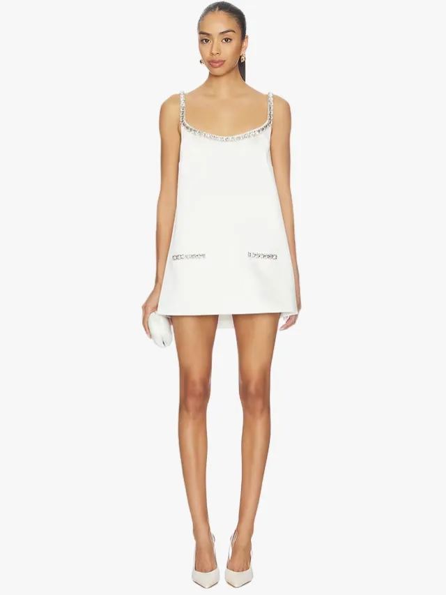 White mini affordable wedding dress by retrofete