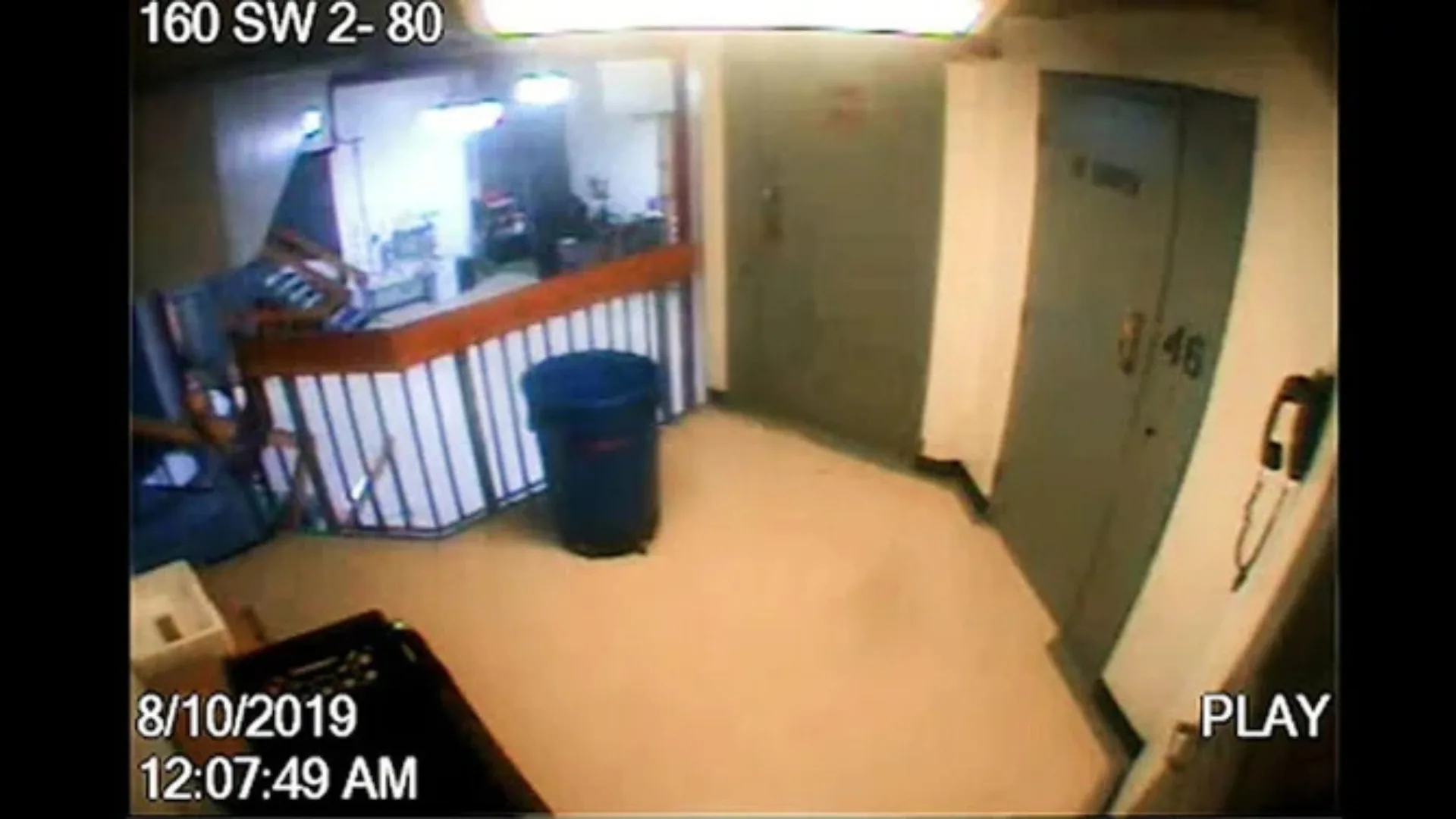 An Image of the "missing minute" inside Jeffery Epstein's cell released by the Department of Justice on September 3. 