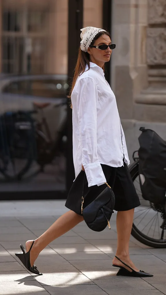 how to style an oversized shirt with shorts