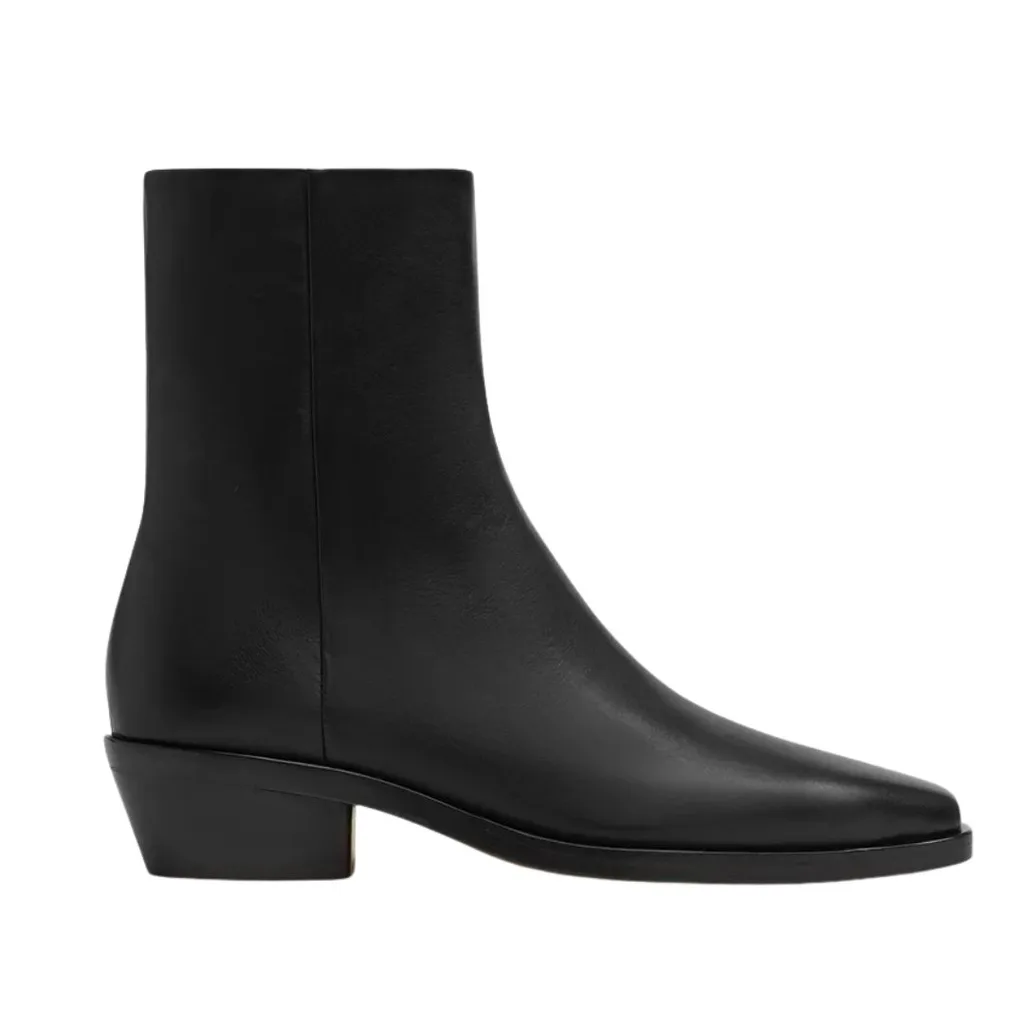 black ankle boots with a cuban heel