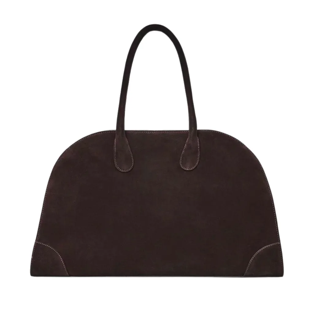 brown suede bag