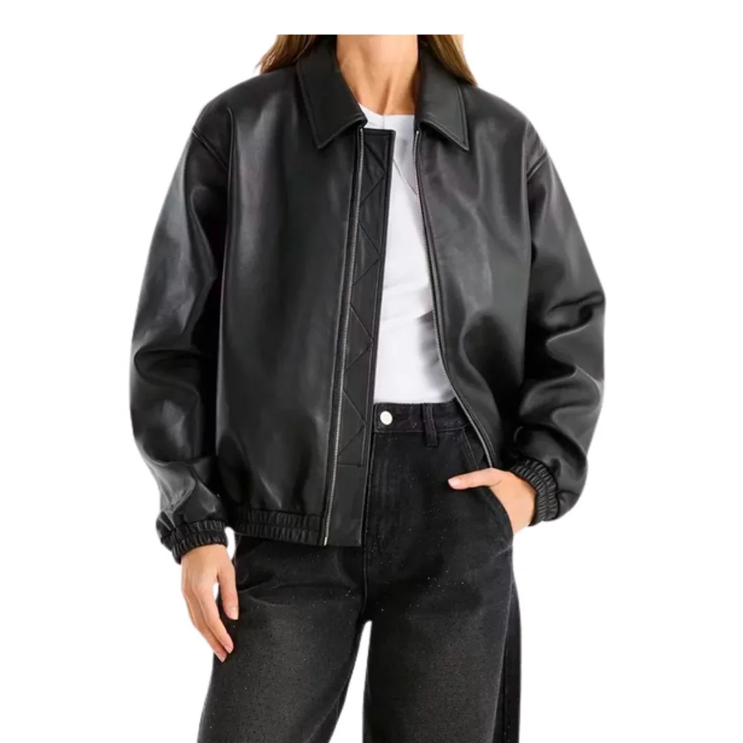 a black leather jacket to wear with ankle boots