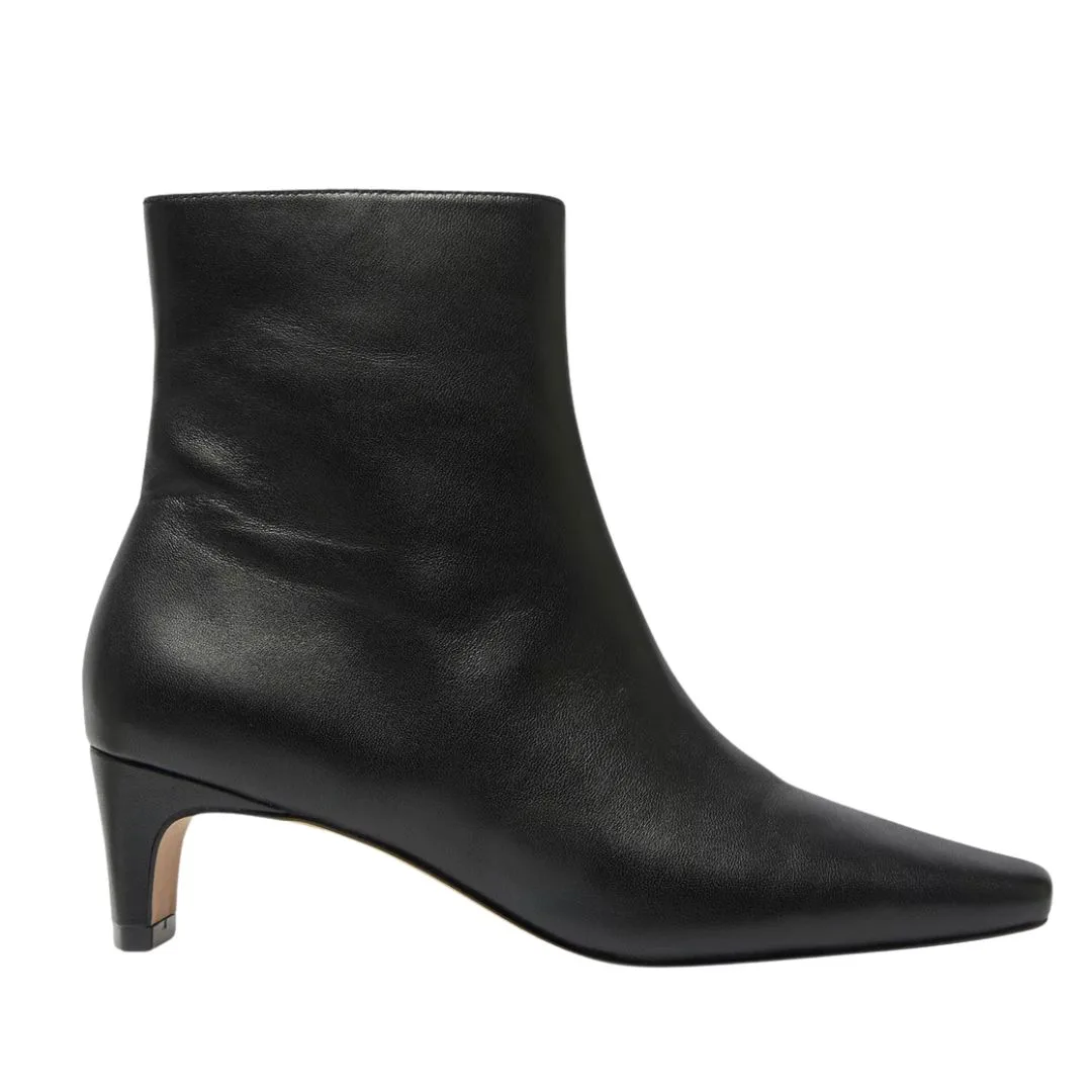 black pointed toe ankle boot by sandler