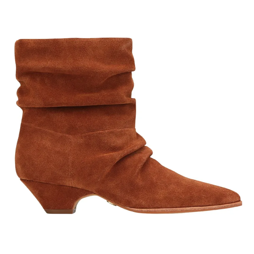 brown suede slouchy ankle boots