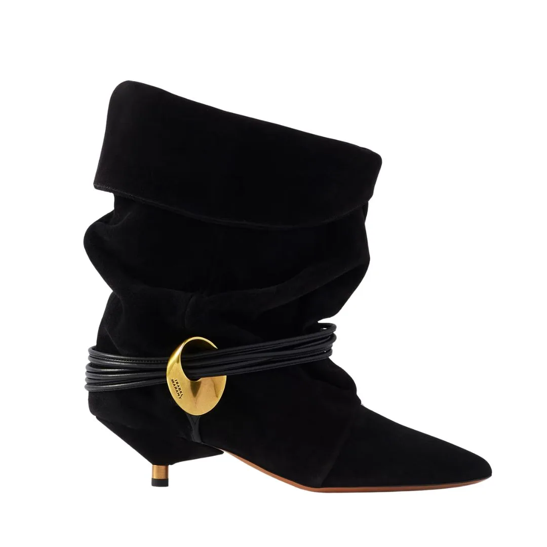 black suede slouchy isabel marant ankle boots
