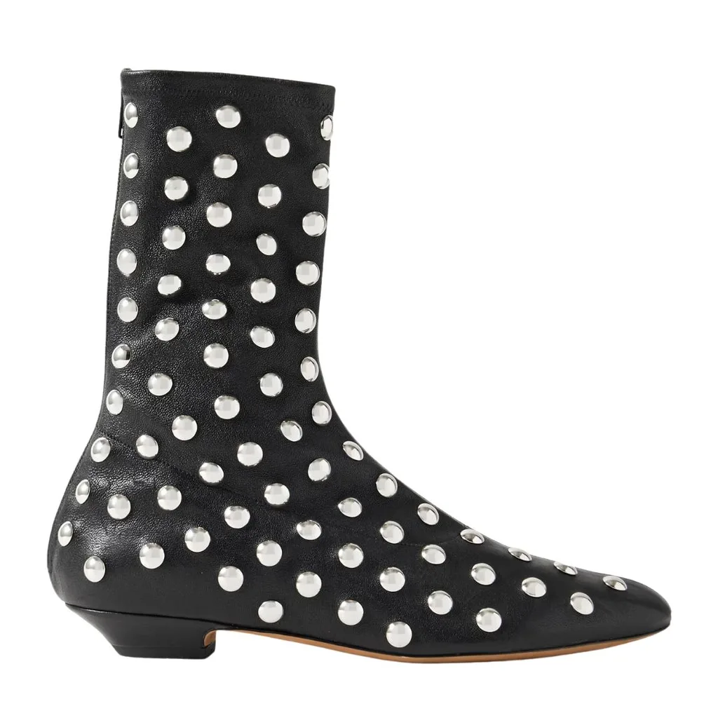 studded black ankle boots by khaite