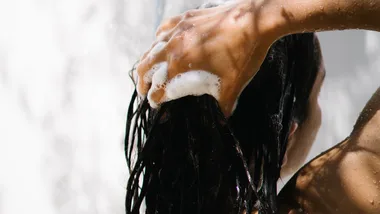 woman washing hair