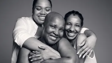 three women hugging