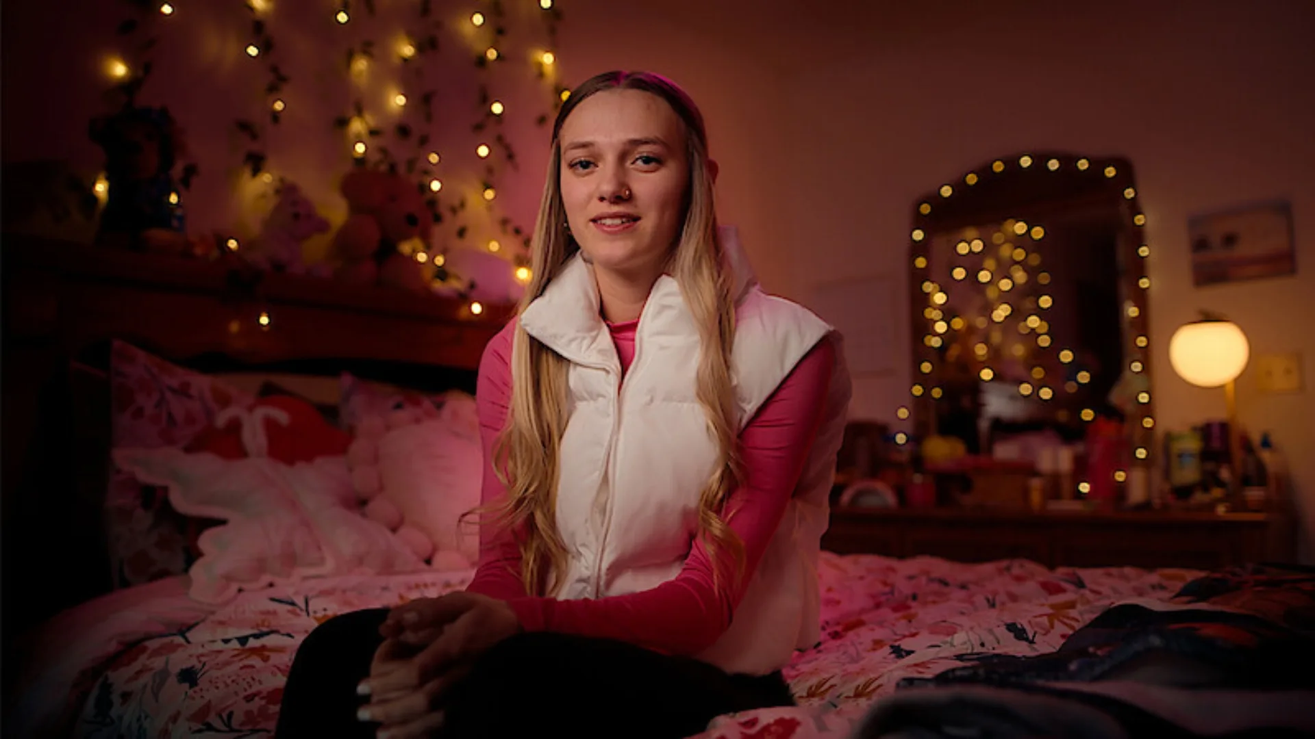 Lauryn Licari seen in her home in Unknown Number: A Teenage Catfish Story on Netflix.