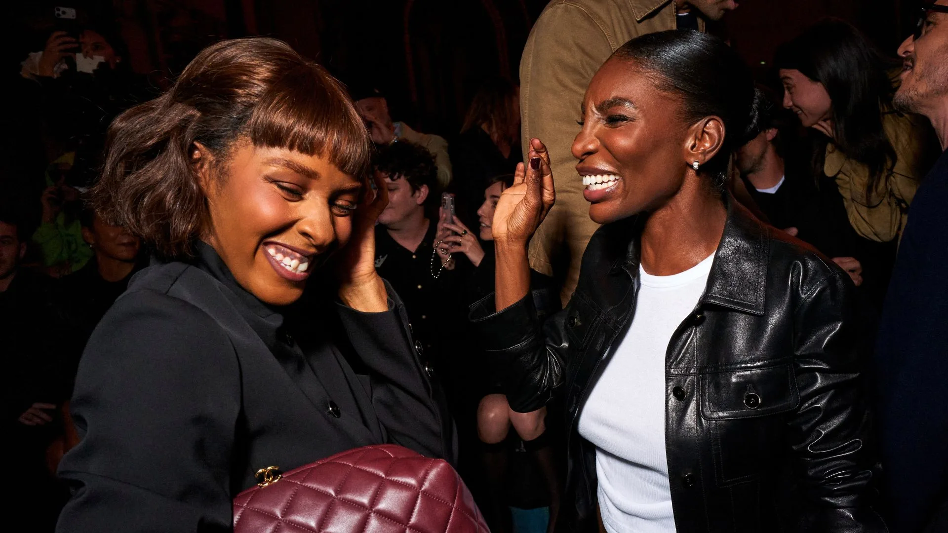 Ayo Edebiri and Michaela Coel at Chanel Spring Summer 2026 front row