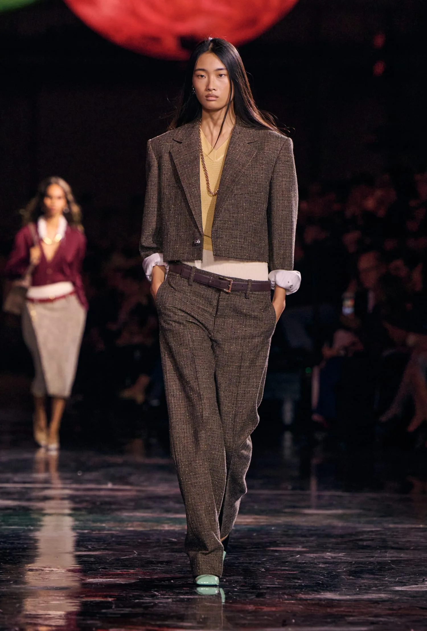 Chanel Spring Summer 2026 runway brown tweed suit