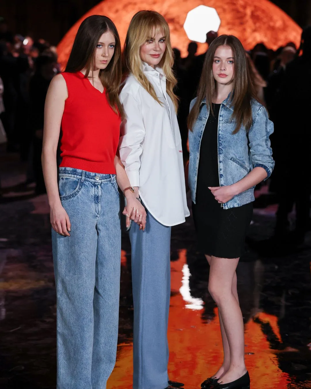 Nicole Kidman with her daughters at Chanel Spring Summer 2026 runway in Paris
