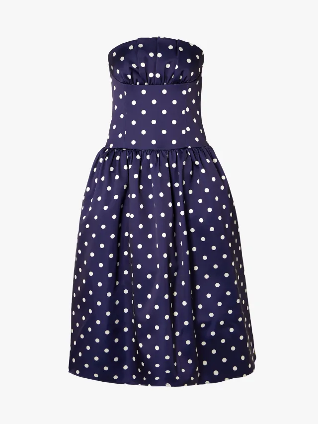 Early Black Friday Sales_SELF PORTRAIT
Strapless Pleated Polka-Dot Midi Dress