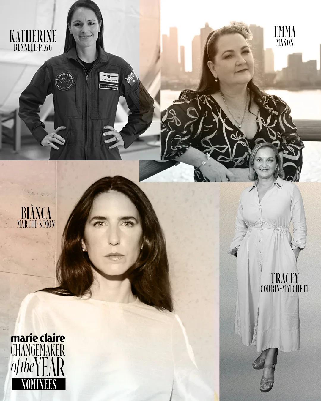 The Changemakers: four women redefining what it means to lead with purpose - Katherine Bennell-Pegg, Bianca Marchi-Simon, Tracey Corbin-Matchett and Emma Mason.