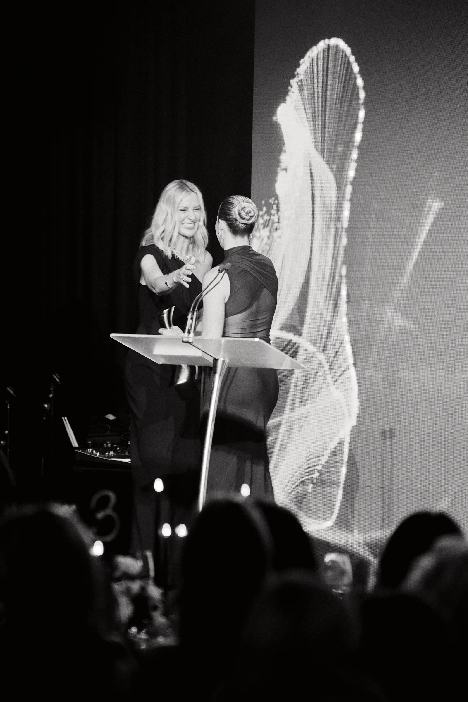 Editor Georgie McCourt with marie claire's 2025 Champion of the Year Molly Picklum