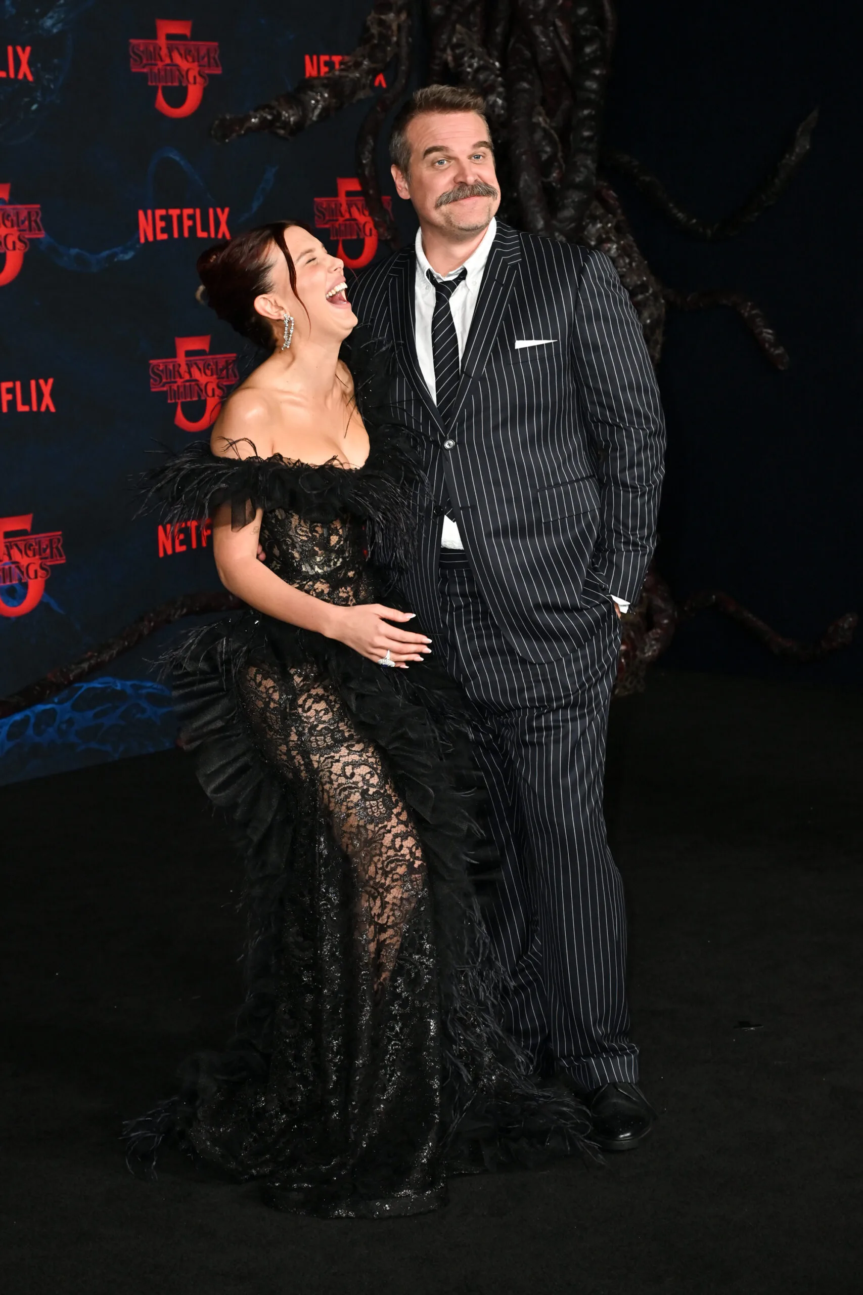 Millie Bobby Brown and David Harbour