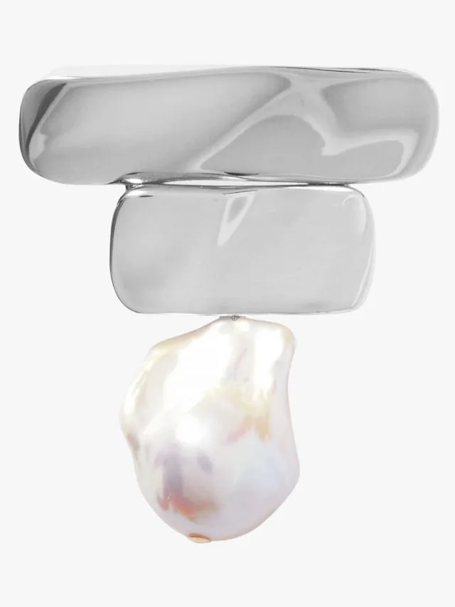 Black Friday Jewellery Deals Agmes Ilona Recycled Sterling Silver Pearl Brooch