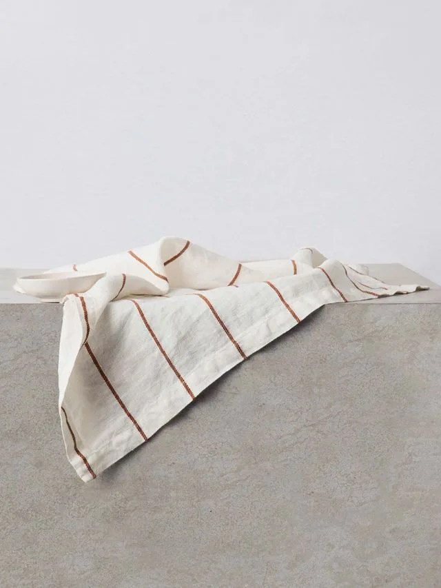 Cultiver Linen Table Napkins Cedar Stripe