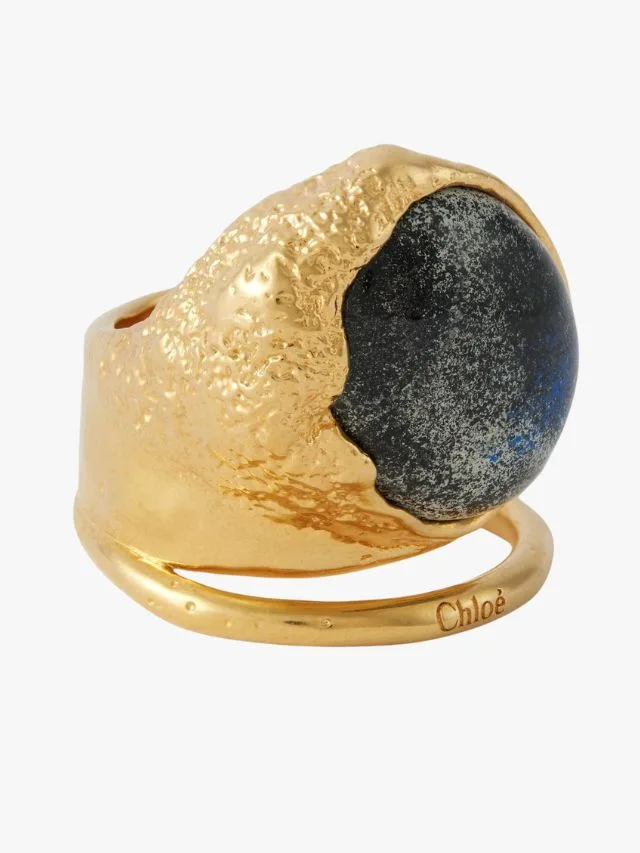 Black Friday Jewellery Deals Chloe Hammered Gold-Tone And Resin Ring