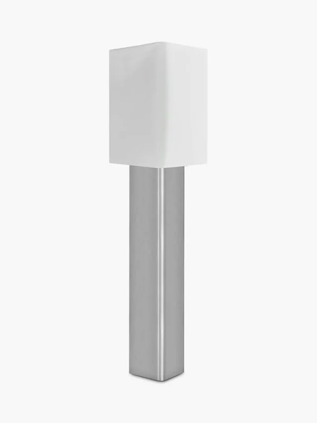 MCM House White Linen Shade Prism Floor Lamp
