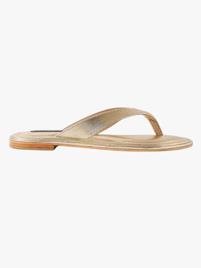 best sandal brands a.emery morgan metallic leather flip flops