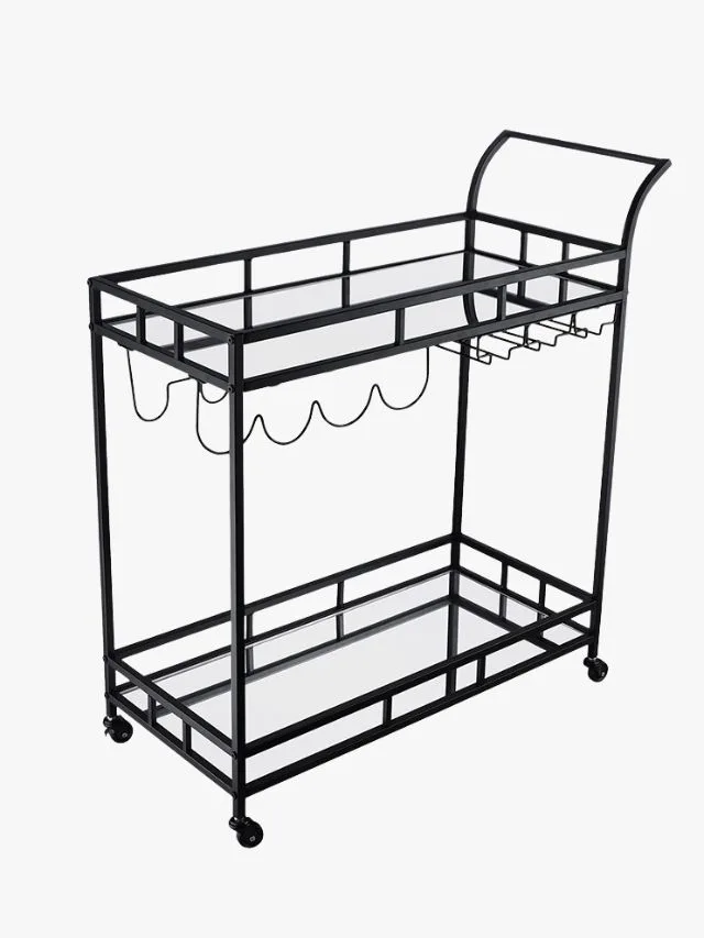 best online furniture stores Temple and Webster Caledon 2 Tier Steel Bar Cart