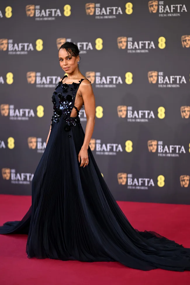 LONDON, ENGLAND - FEBRUARY 22: Kerry Washington attends the 2026 EE BAFTA Film Awards at The Royal Festival Hall on February 22, 2026 in London, England. (Photo by Samir Hussein/WireImage)