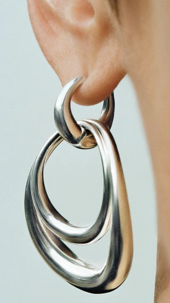 Georg Jensen Offspring double element earring in silver