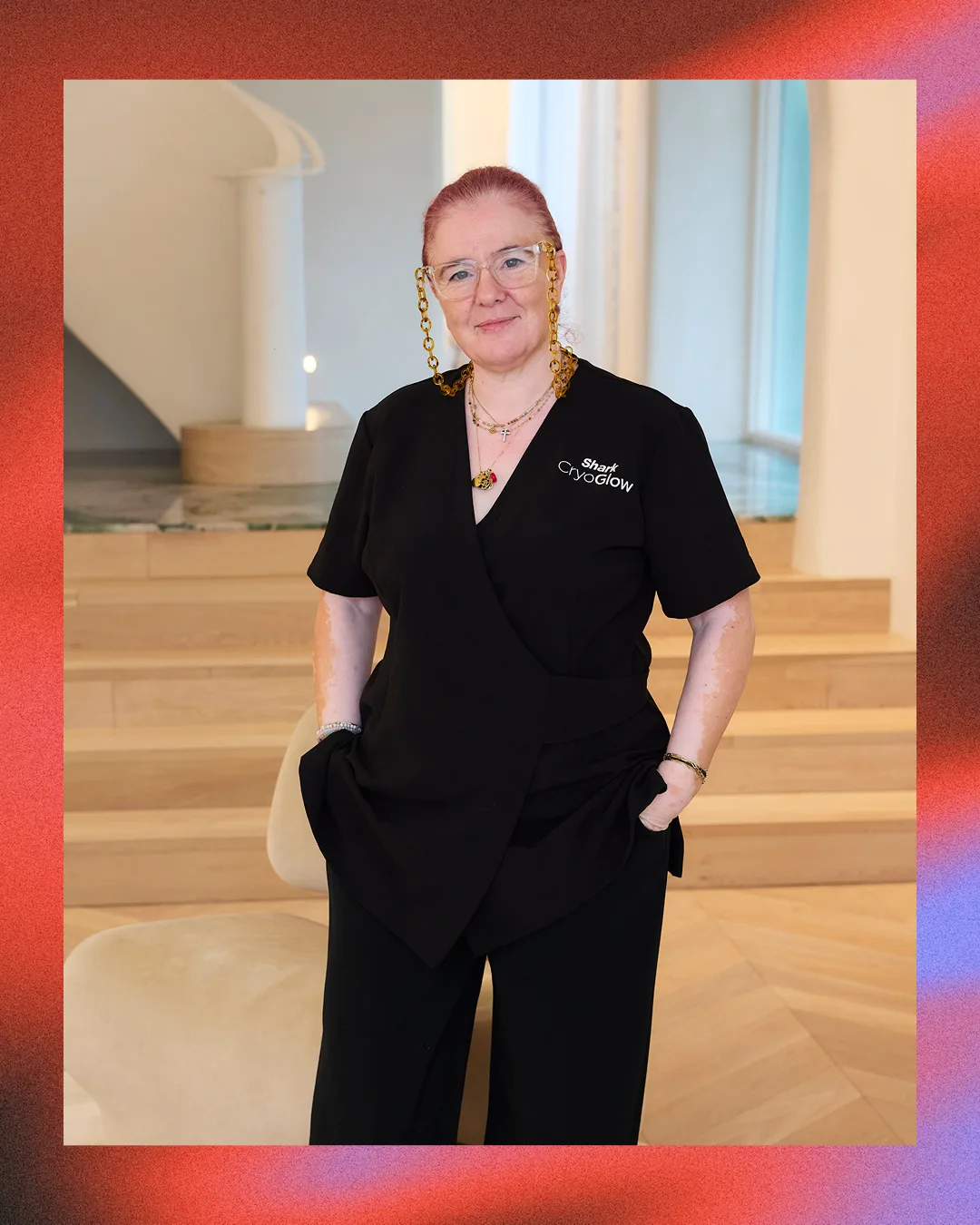 Isabella Schimid using the Shark CryoGlow Mask