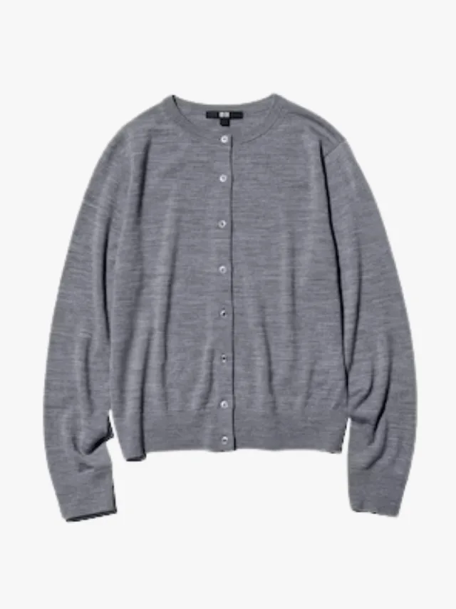 Best Lightweight Knits_marie claire_UNIQLO
100% Australian Merino Crew Neck Cardigan