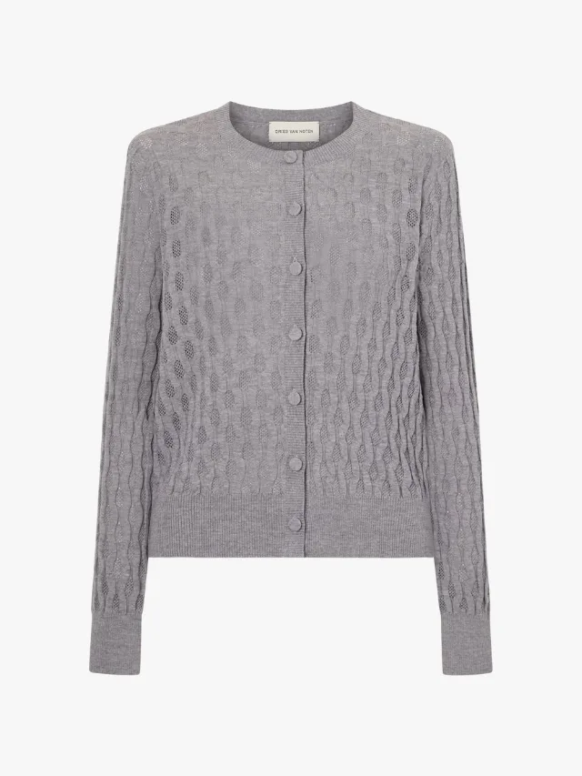 Best Lightweight Knits_marie claire_DRIES VAN NOTEN
Pointelle-Knit Merino Wool Cardigan
