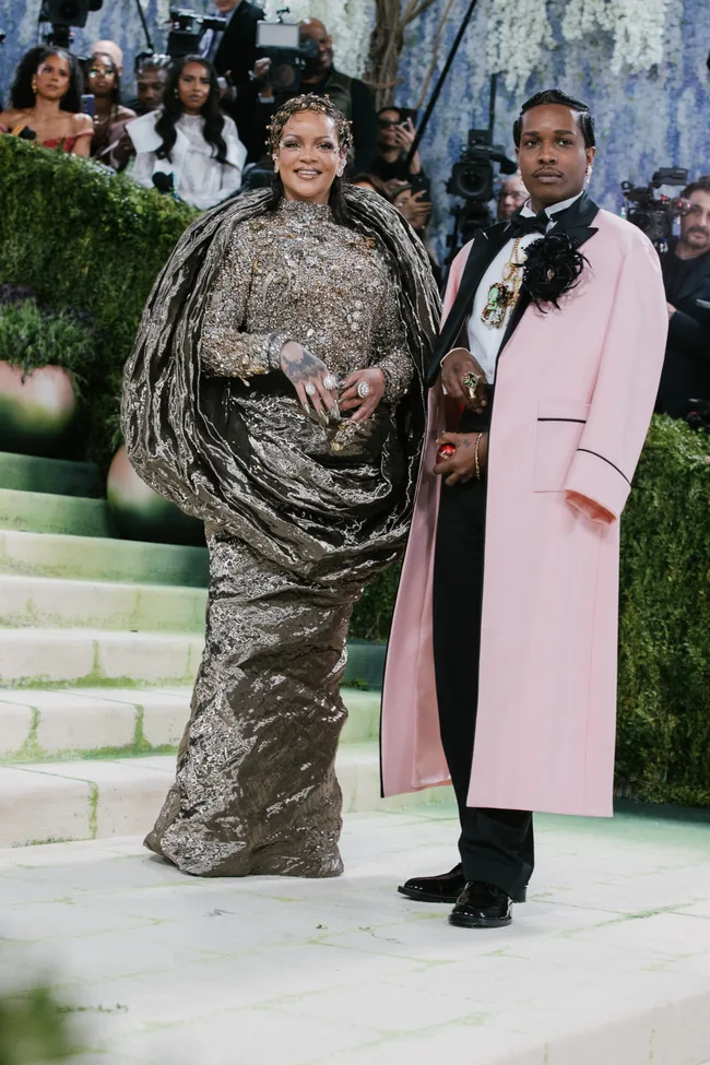 Rihanna and A$AP Rocky at The 2026 Met Gala Celebrating "Costume Art" held at The Metropolitan Museum of Art on May 04, 2026 in New York, New York. (Photo by Lexie Moreland/WWD via Getty Images)