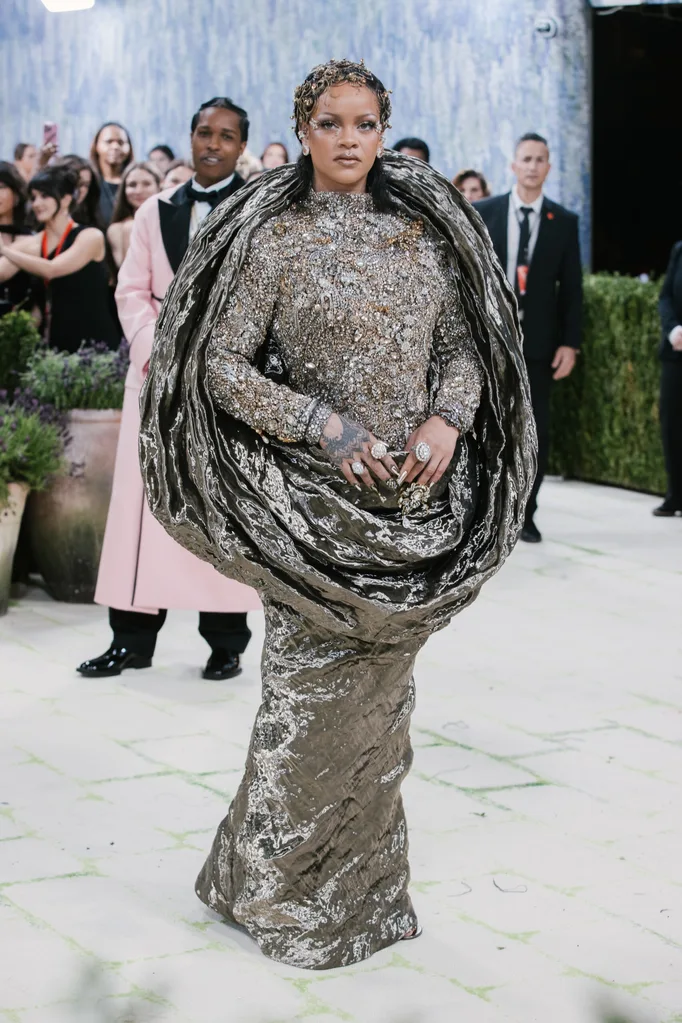 Rihanna and A$AP Rocky at The 2026 Met Gala Celebrating "Costume Art" held at The Metropolitan Museum of Art on May 04, 2026 in New York, New York. (Photo by Lexie Moreland/WWD via Getty Images)
