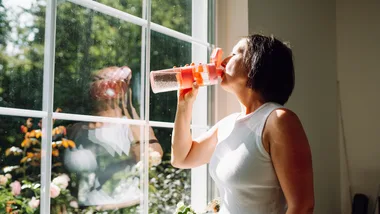 woman drinking water