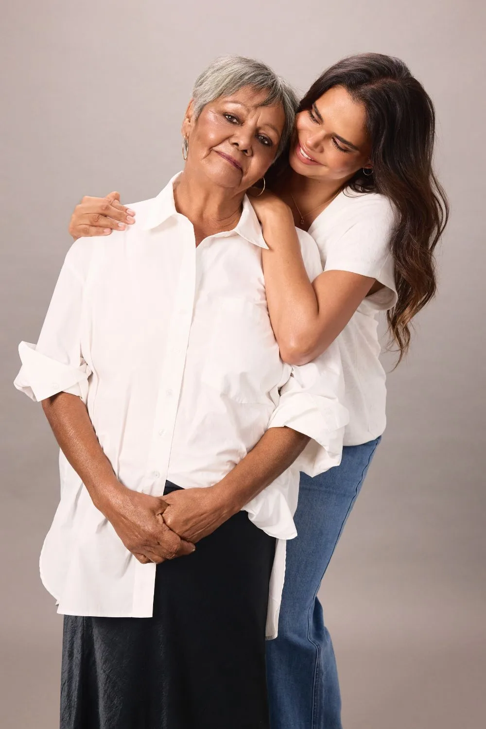 Samantha Harris and her mum Myrna Davison