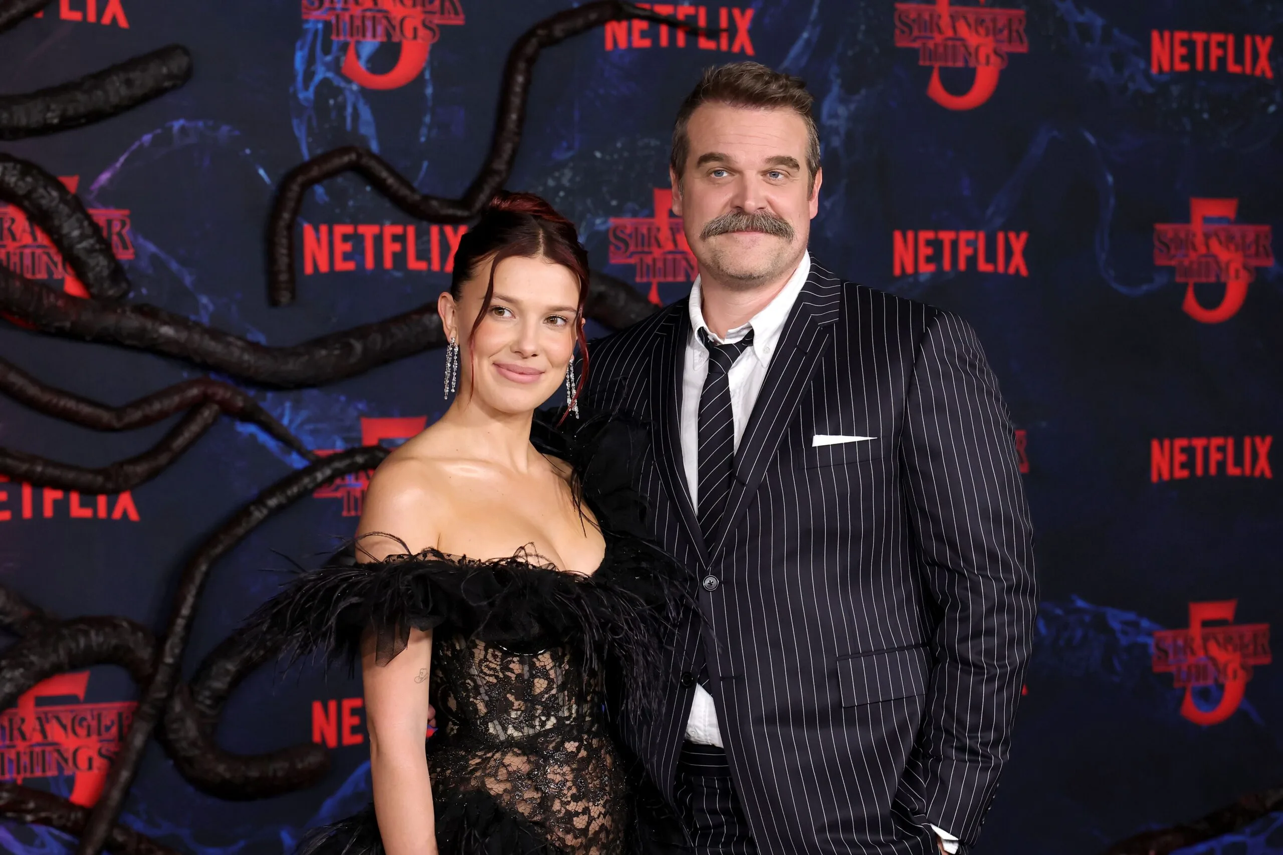 Millie Bobby Brown and David Harbour 
