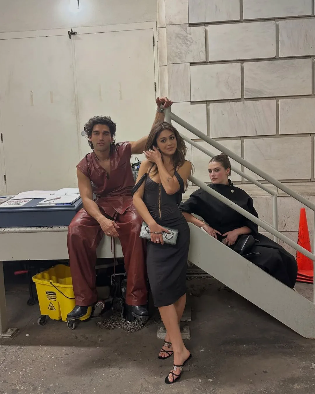 Josh heuston, Mika Abdalla and Ella Bright behind the scenes of the Off Campus publicity tour
