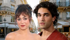 mika abdalla and josh heuston photos superimposed over a background of the streets of Paris