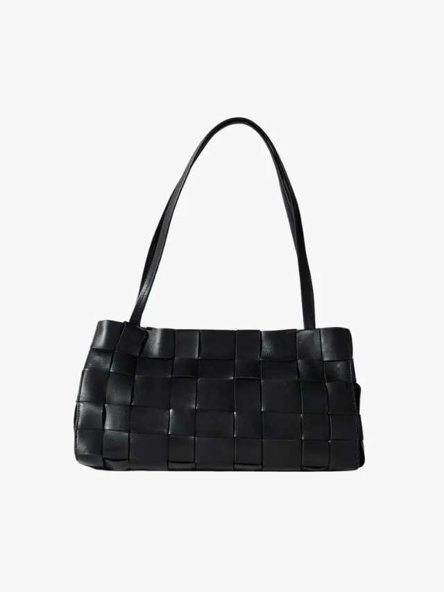 High Functioning Bags With Compartments_St Agni Slim Woven Tote_marie claire