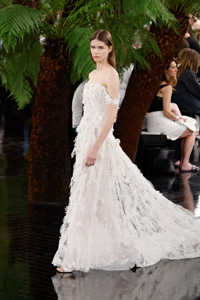 A model walks the runway during the Christian Dior Haute Couture Fall/Winter 2026/2027 show as part of Paris Fashion Week