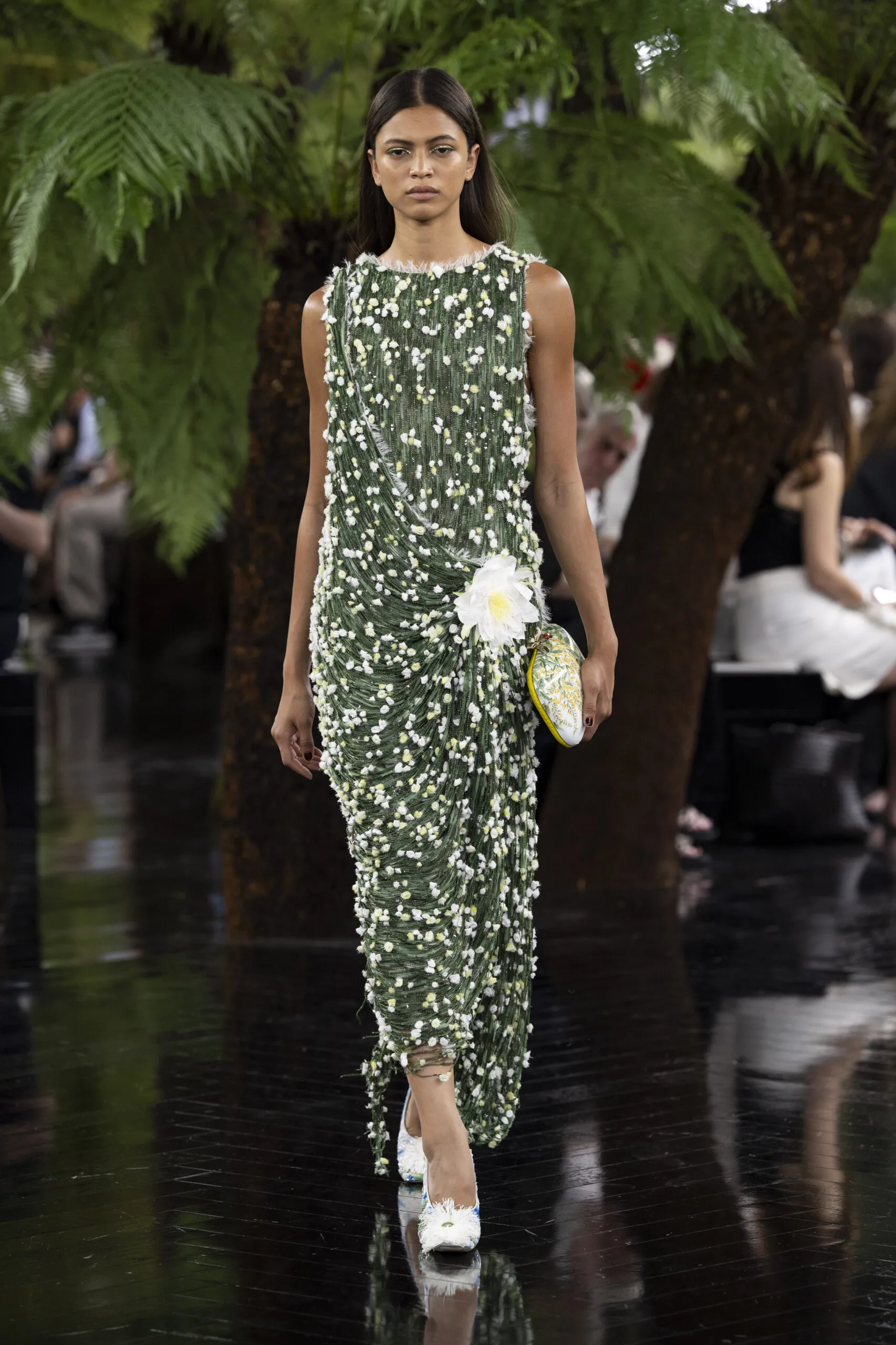 A model walks the runway during the Christian Dior Haute Couture Fall/Winter 2026/2027 show as part of Paris Fashion Week