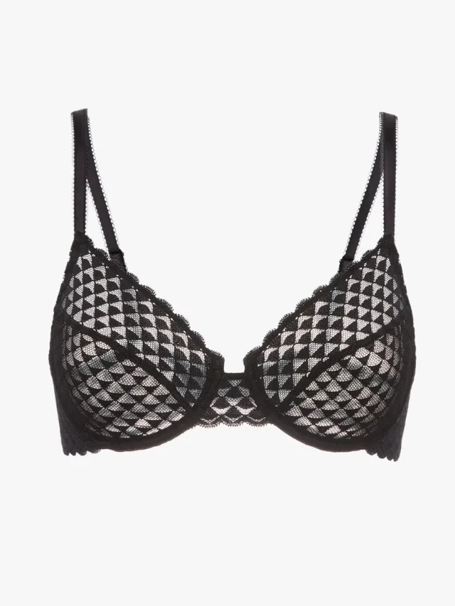Simone Perele unlined black lace bra